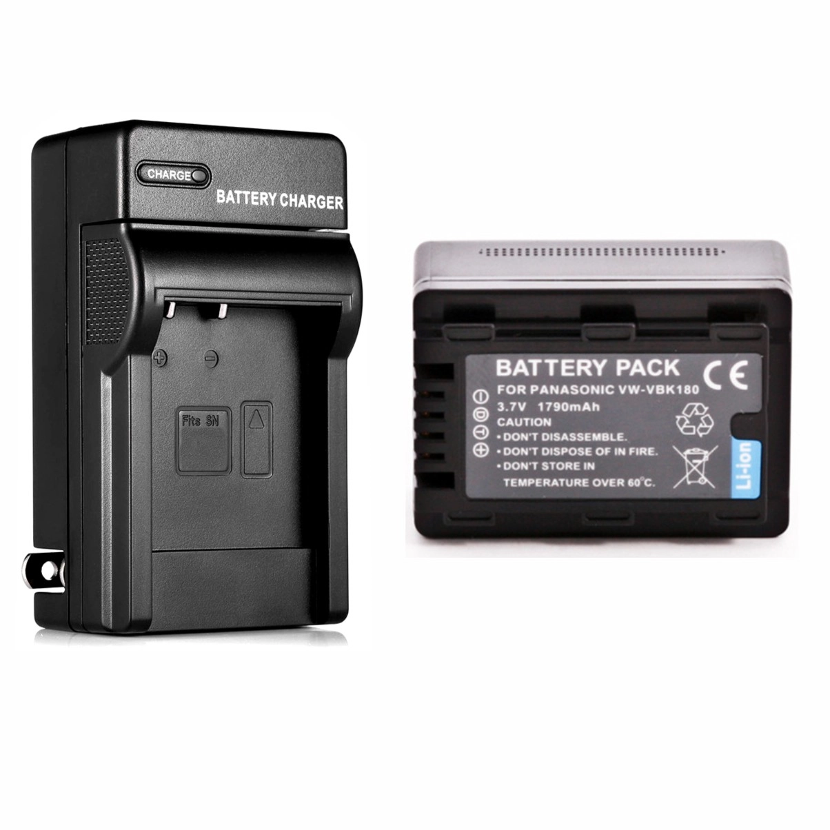Kit 1 Bateria VW-VBK180 + Carregador para Panasonic