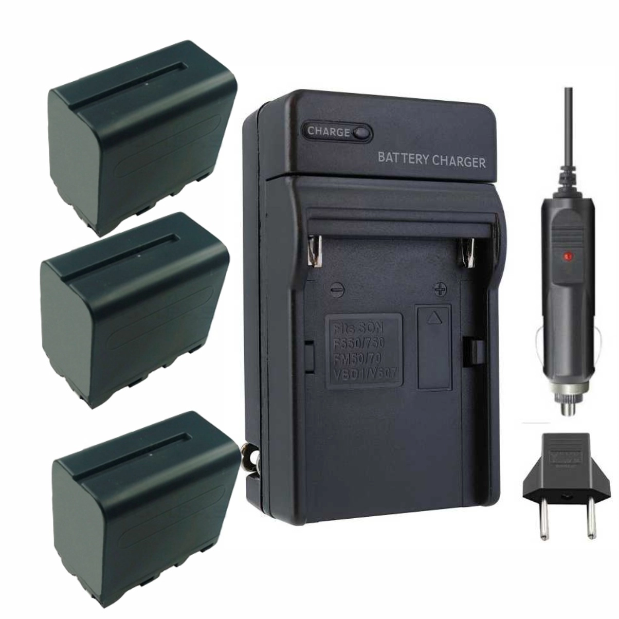 Kit 3 Baterias NP-F950 + Carregador para Sony