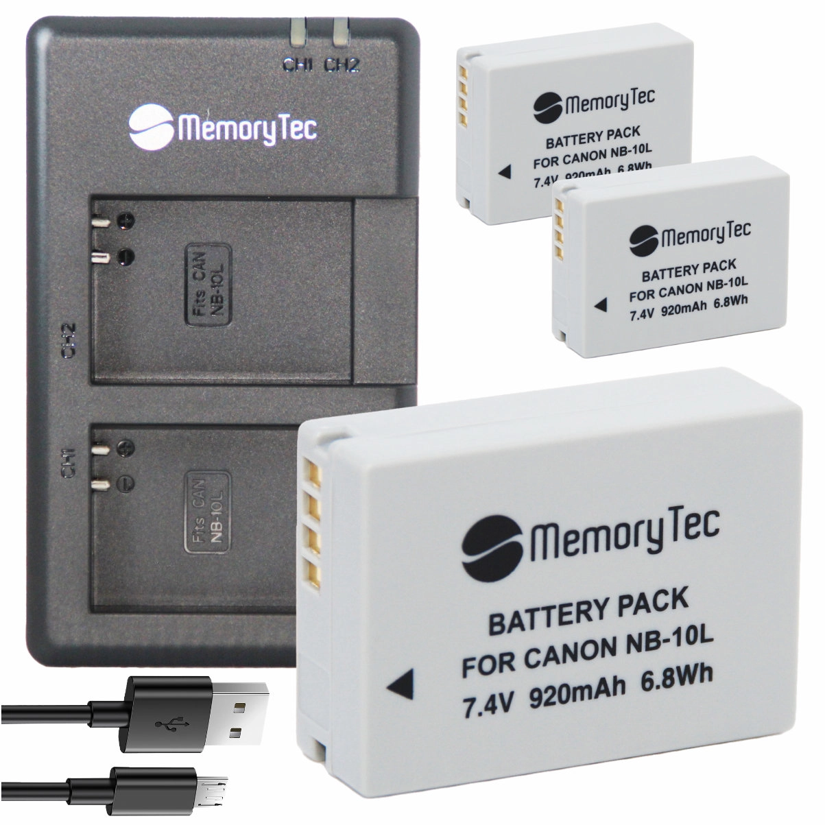 Kit 3 Baterias NB-10L + Carregador Duplo DL para Canon