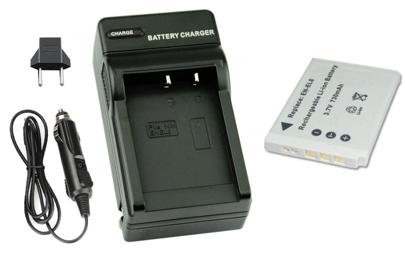 Kit 1 Bateria EN-EL8 + Carregador para Nikon
