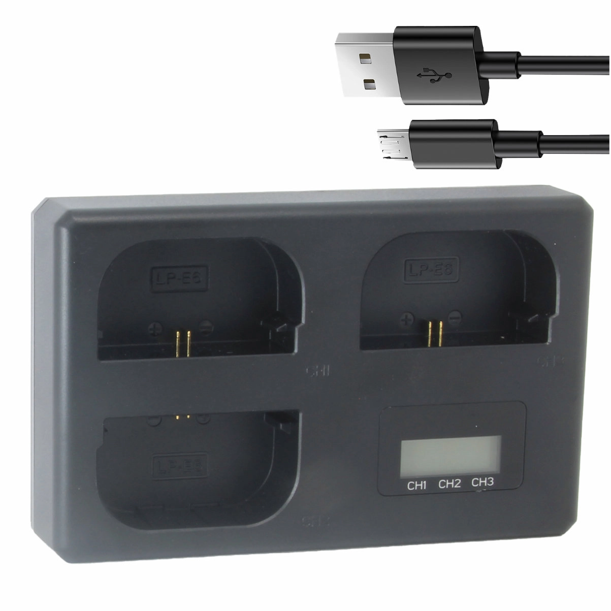 TT Carregador Triplo LP-E6 para Canon