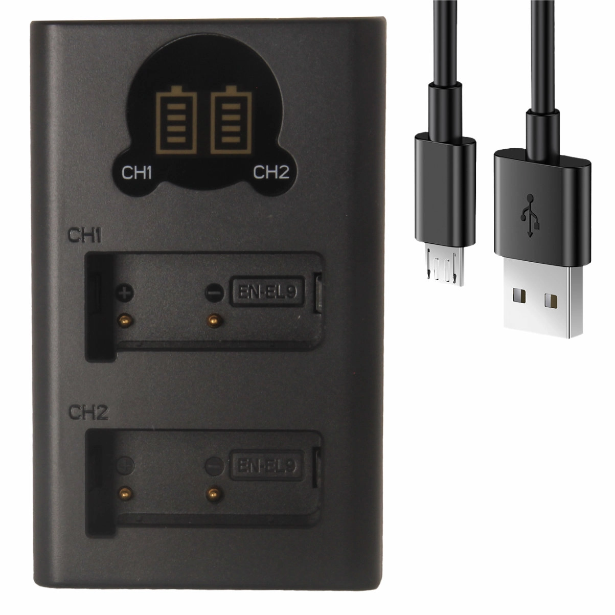 Kit 3 Baterias EN-EL9 + Carregador Duplo DL para Nikon