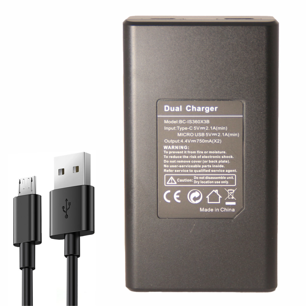 Kit 2 Baterias IS360X3B + Carregador Duplo para ISTA360 One X3 Kit 2 Baterias IS360X3B + Carregador Duplo para ISTA360 One X3