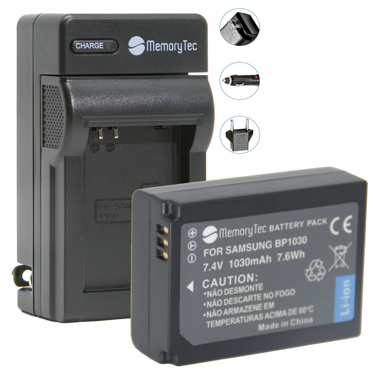 Kit 1 Bateria BP-1030 + Carregador para Samsung