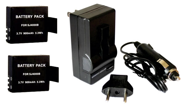 Kit 2 Baterias SJ4000B + Carregador para SJCAM