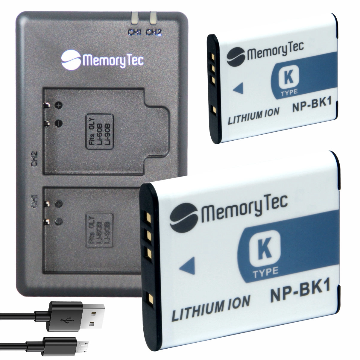 Kit 2 Baterias NP-BK1/FK1 + Carregador Duplo DU para Sony