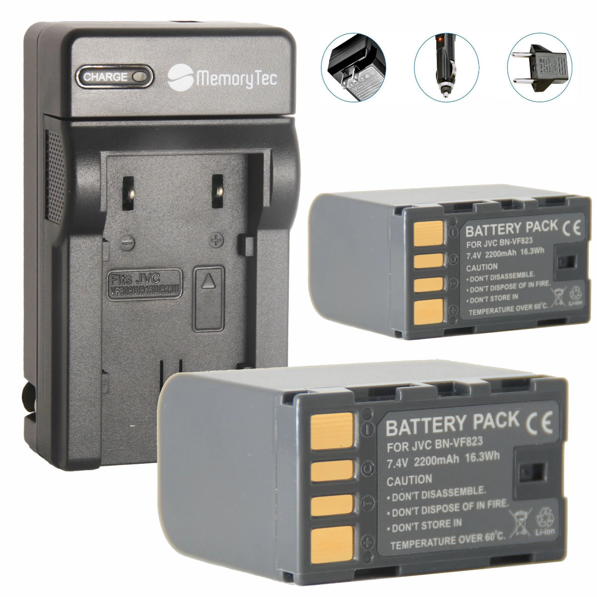 Kit 2 Baterias BN-VF823 + Carregador para JVC