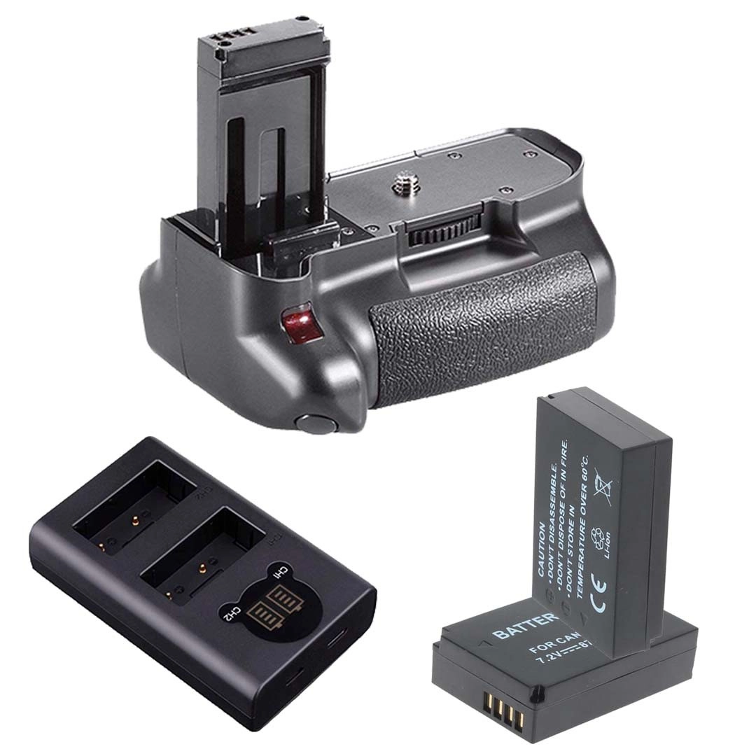 Kit Battery Grip 100DH + 2 Baterias LP-E12 + Carregador Duplo DL para Canon SL1