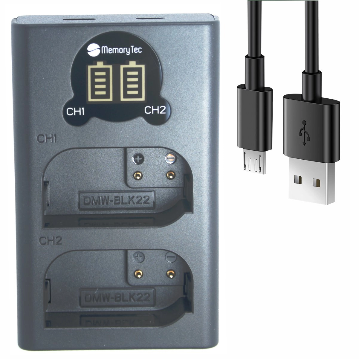 Kit 2 Baterias BLK22 + Carregador Duplo DL para Panasonic Kit 2 Baterias BLK22 + Carregador Duplo DL para Panasonic