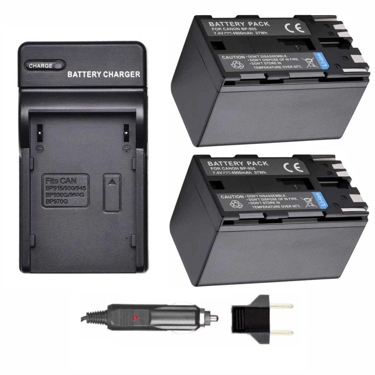 Kit 2 Baterias BP-955 + Carregador para Canon