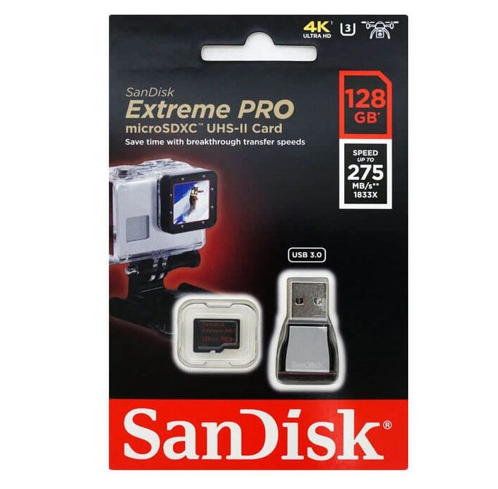 MICRO SDXC Sandisk 128GB EXTREME PRO 275M