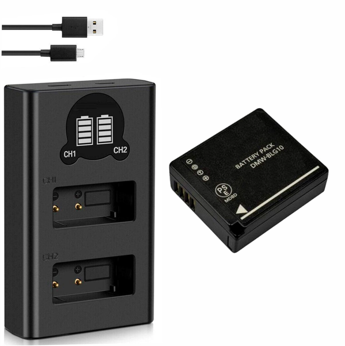 Kit 1 Bateria DMW-BLG10 + Carregador Duplo DL para Panasonic