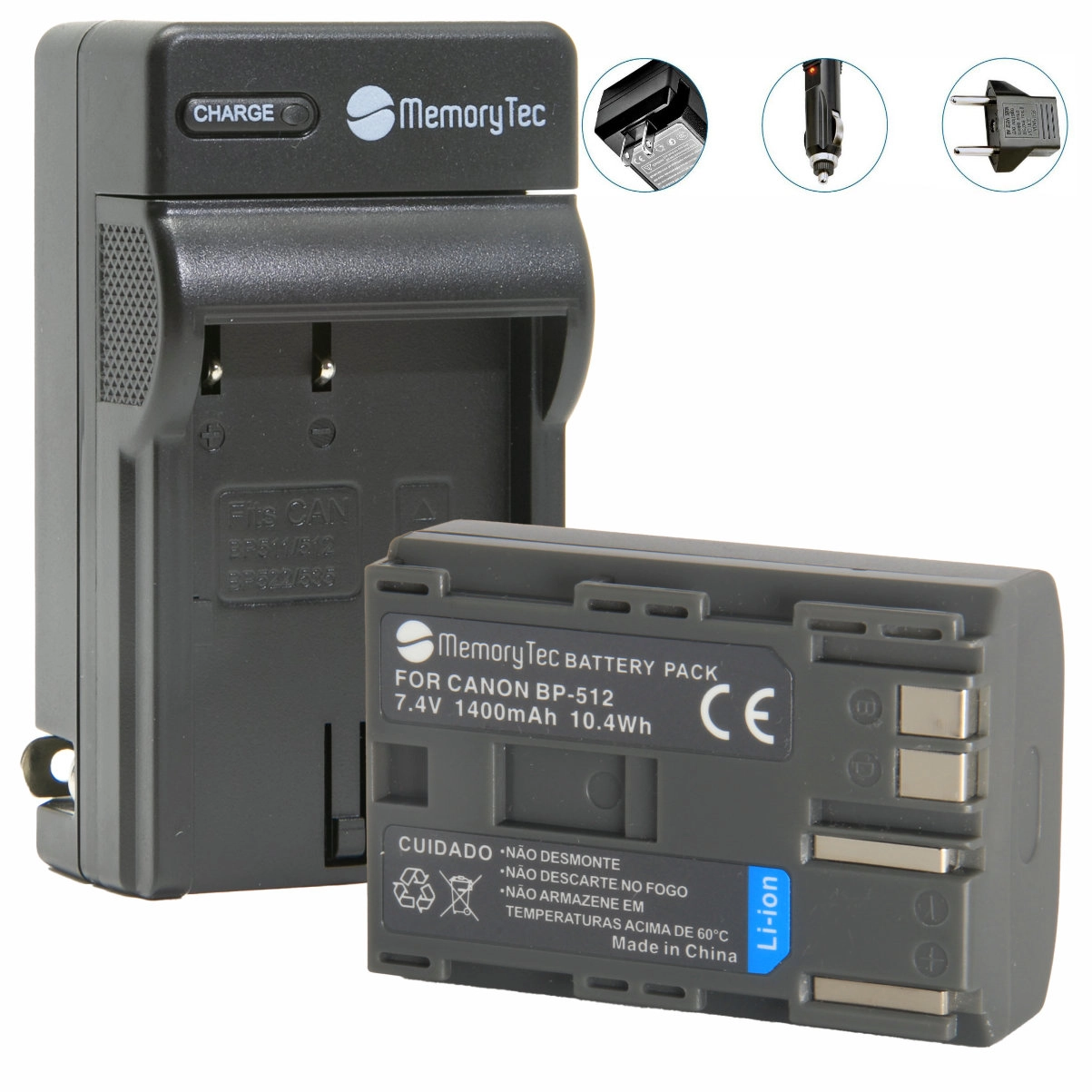 Kit 1 Baterias BP-512 + Carregador para Canon
