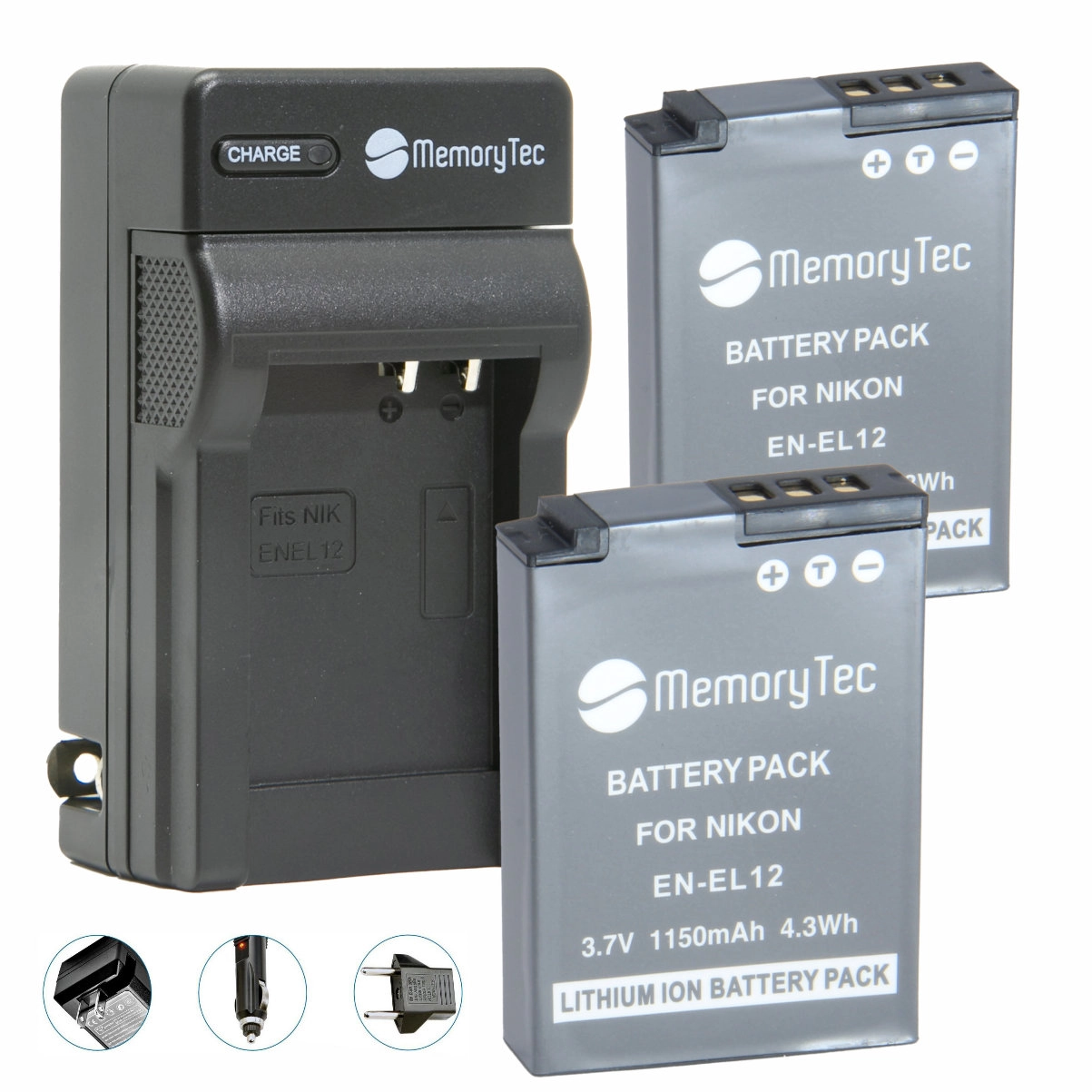 Kit 2 Baterias EN-EL12 + Carregador para Nikon