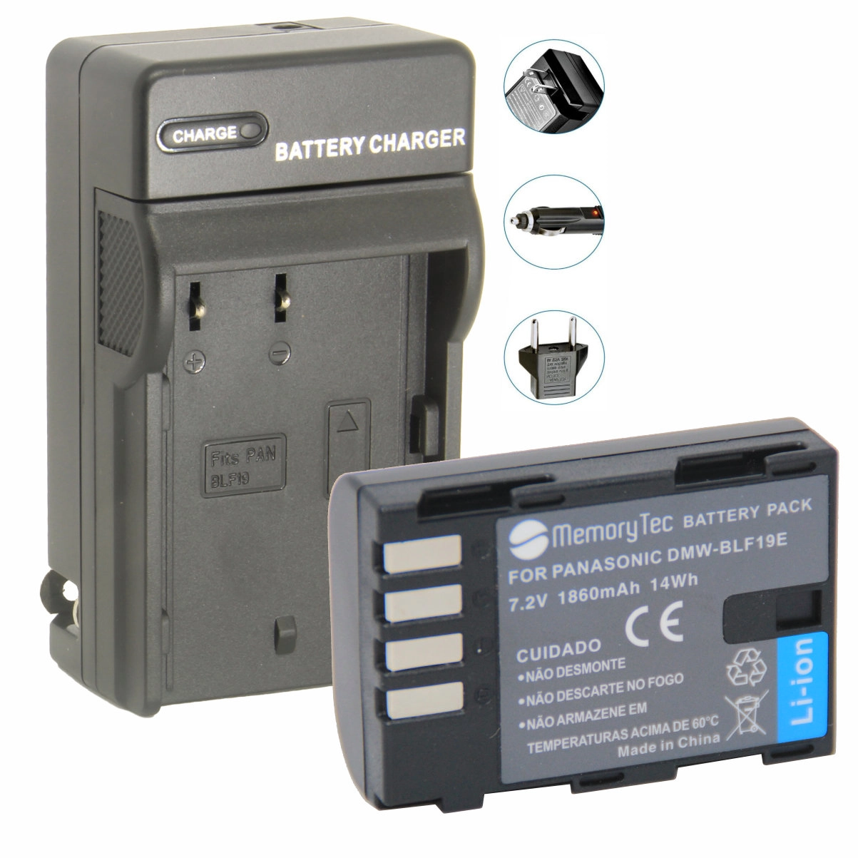 Kit 1 Bateria DMW-BLF19E + Carregador para Panasonic