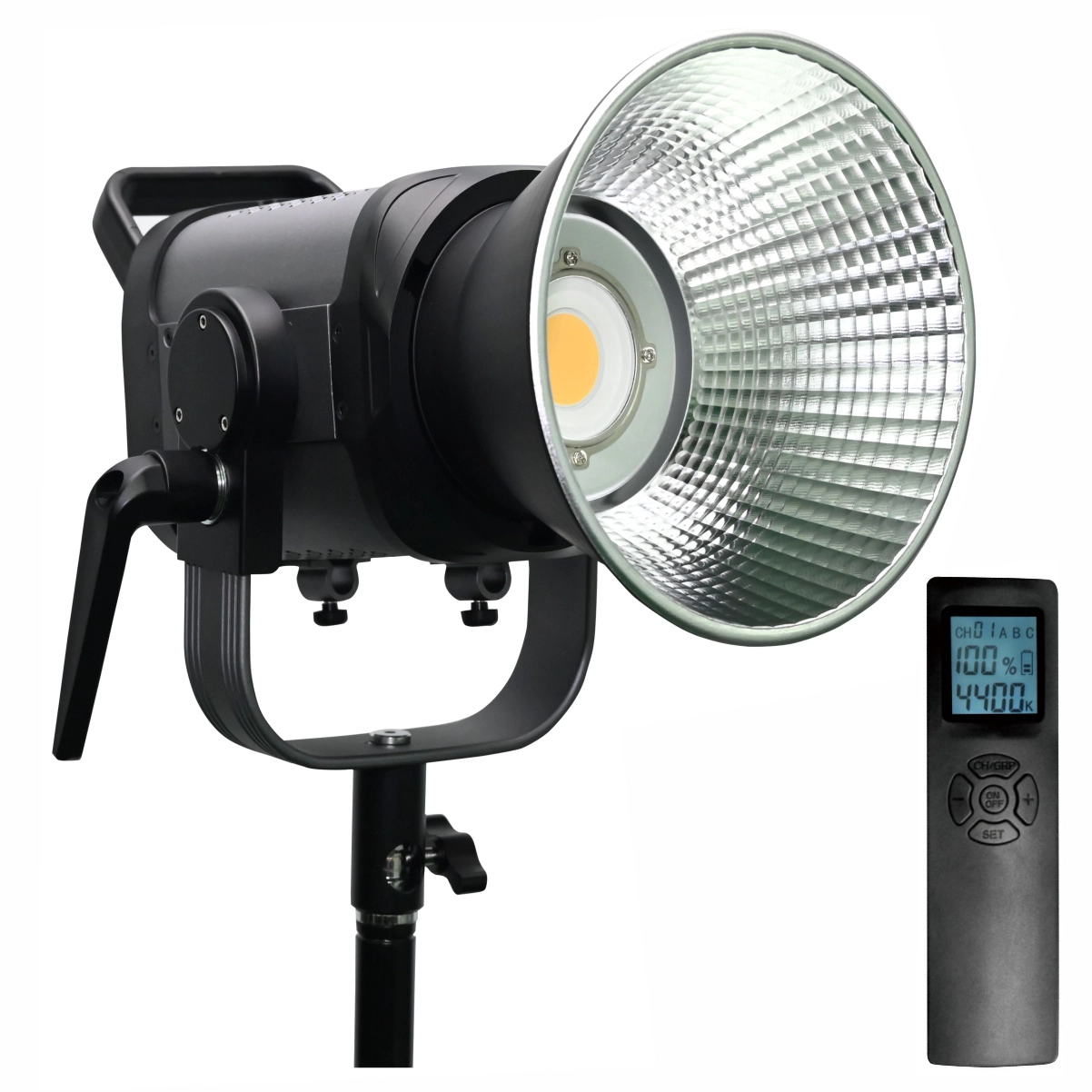 Iluminador Refletor Led COB 200W 5600K com controle remoto