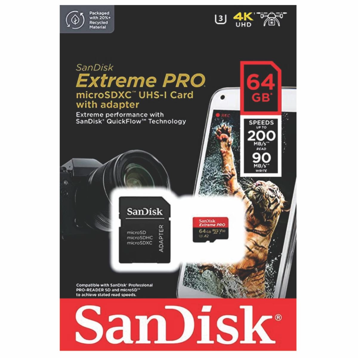 Micro SDXC 64GB com Adaptador Extreme Pro A2 Sandisk Micro SDXC 64GB com Adaptador Extreme Pro A2 Sandisk