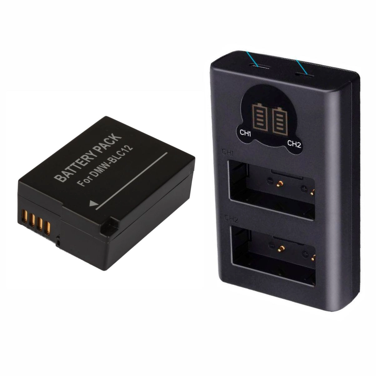 Kit 1 Bateria DMW-BLC12 + Carregador Duplo DL para Panasonic