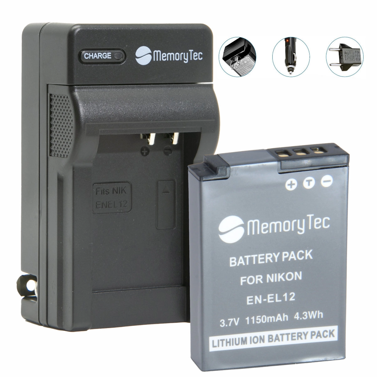 Kit 1 Bateria EN-EL12 + Carregador para Nikon