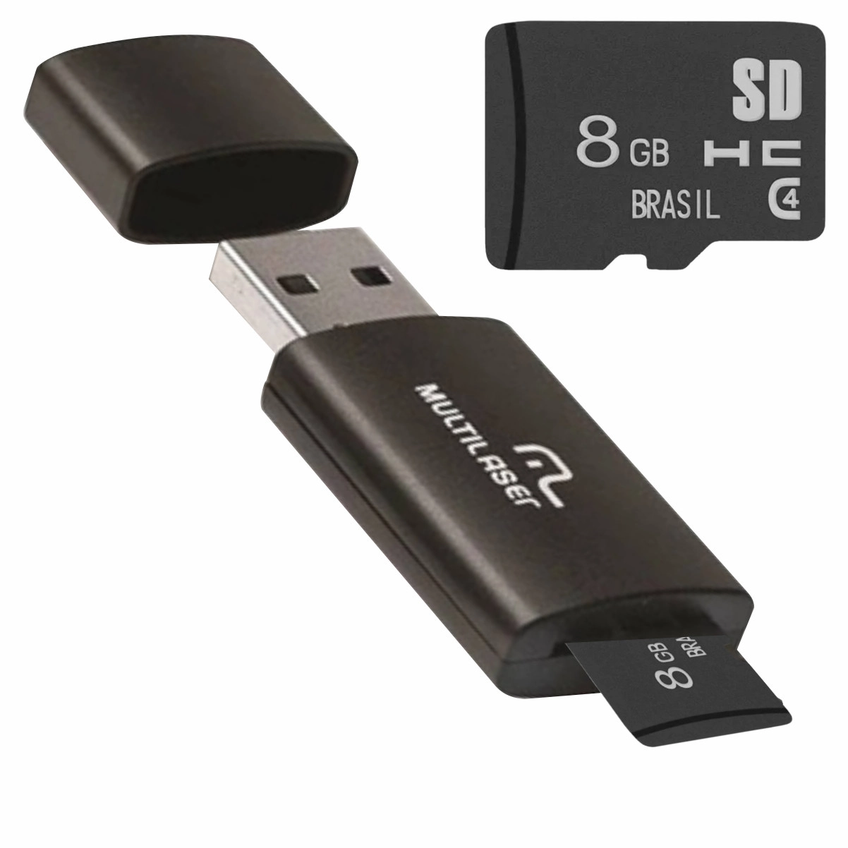 MICRO SDHC 8GB CL 4 MULTILASER C/ LEITOR MICRO SDHC 8GB CL 4 MULTILASER C/ LEITOR