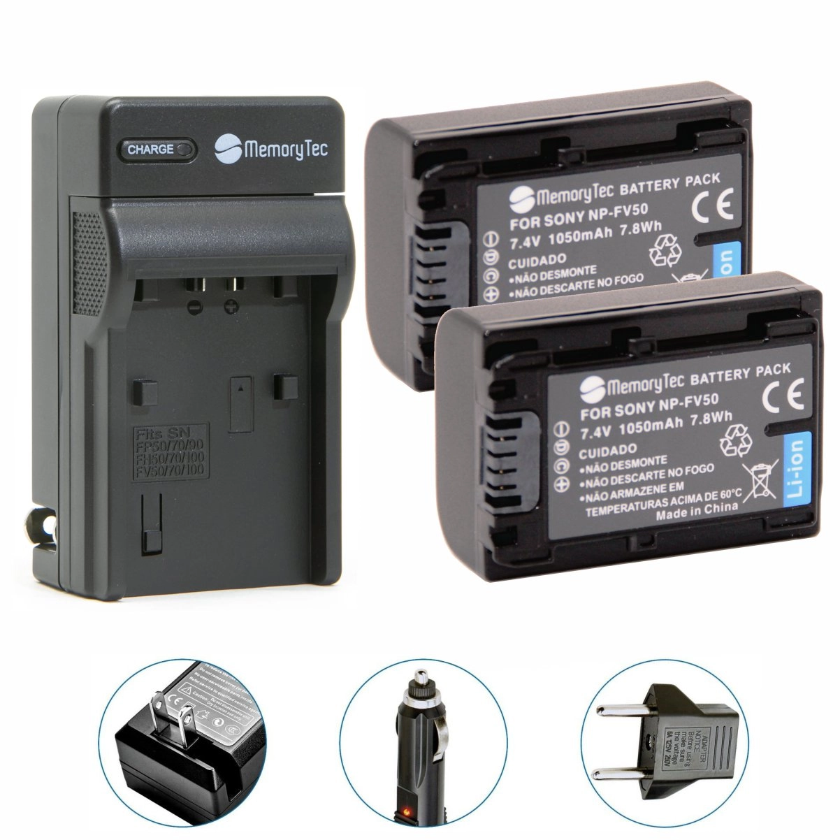 Kit 2 Baterias NP-FV50 + Carregador para Sony