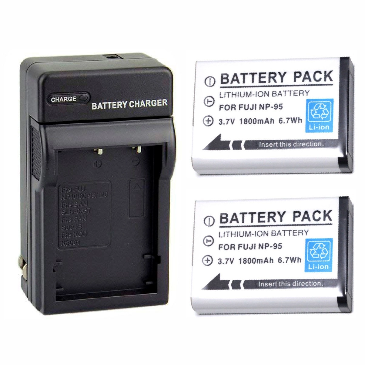 Kit 2 Baterias F NP-95 + Carregador para Fujifilm