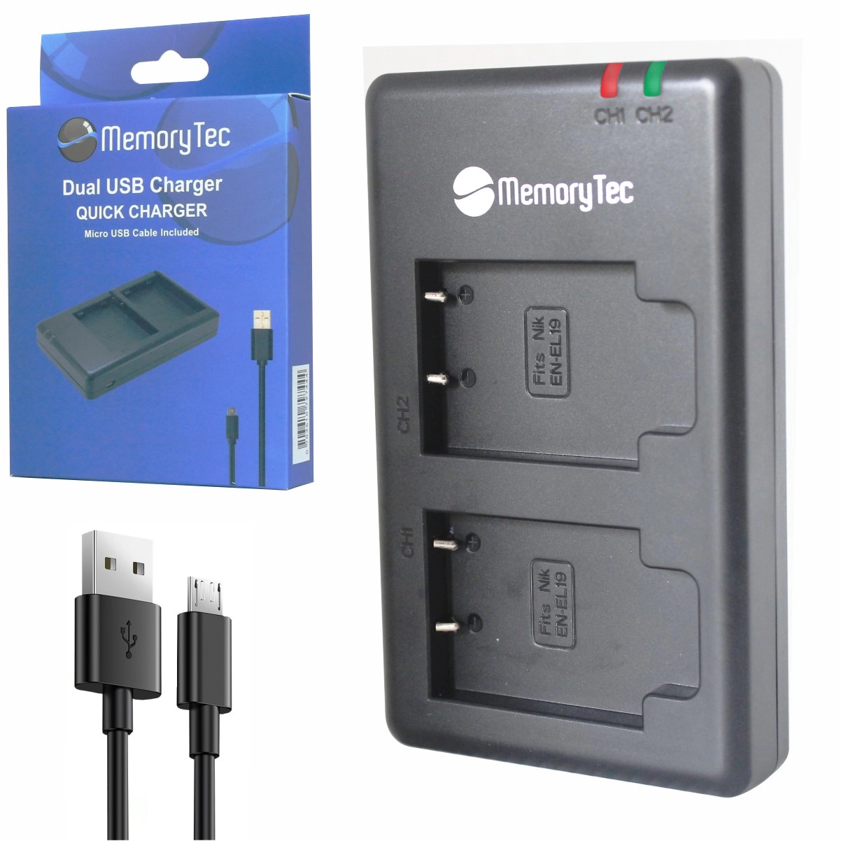 DU Carregador Duplo EN-EL19 para Nikon