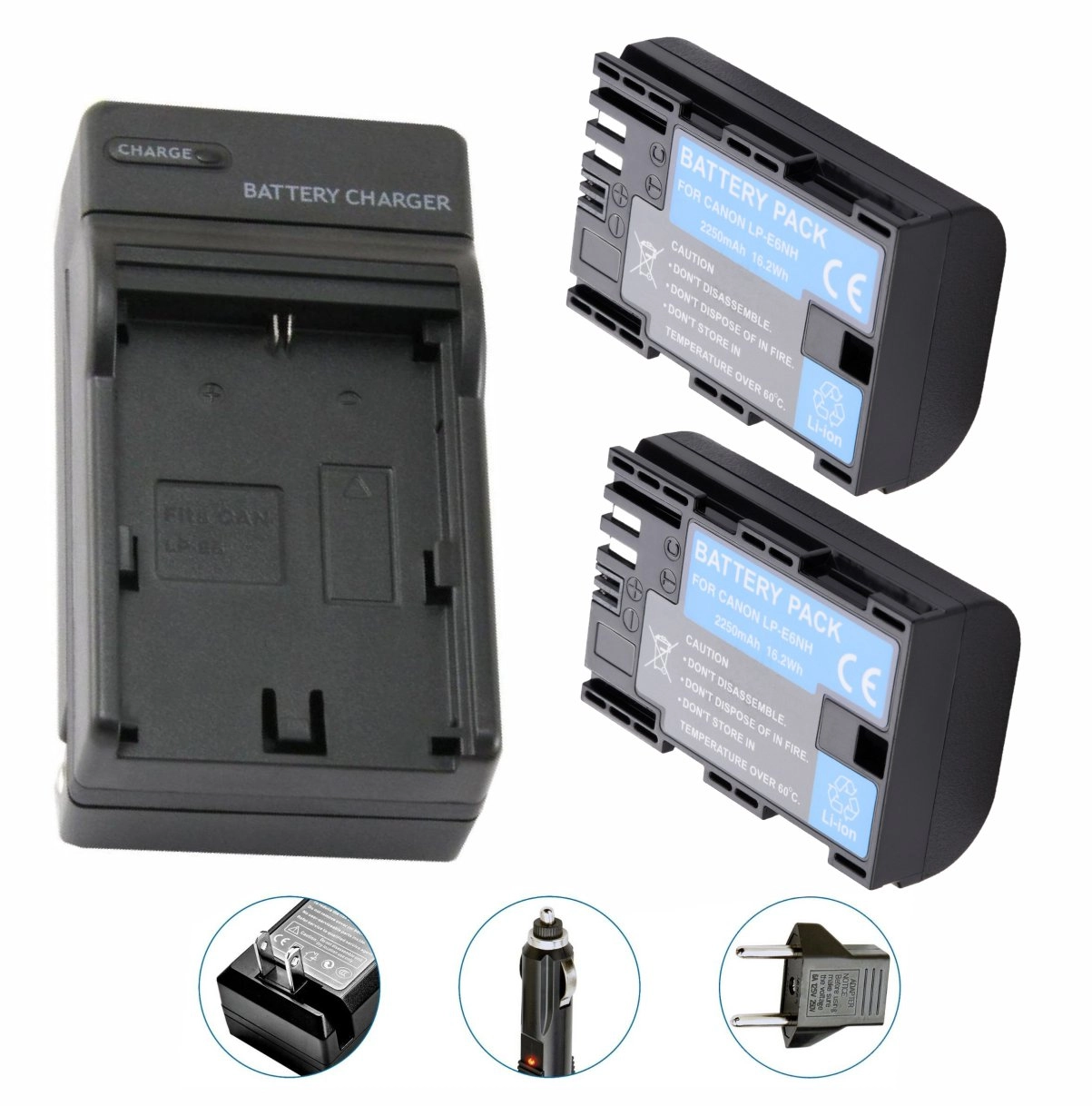Kit 2 Baterias LP-E6NH PRO + Carregador para Canon