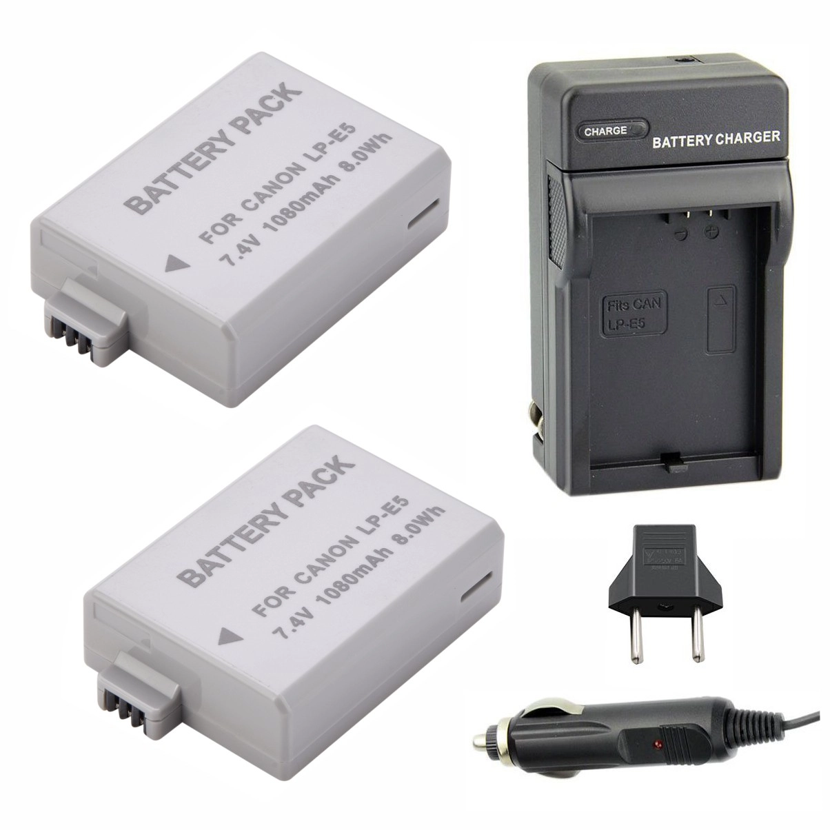 Kit 2 Baterias LP-E5 + Carregador para Canon