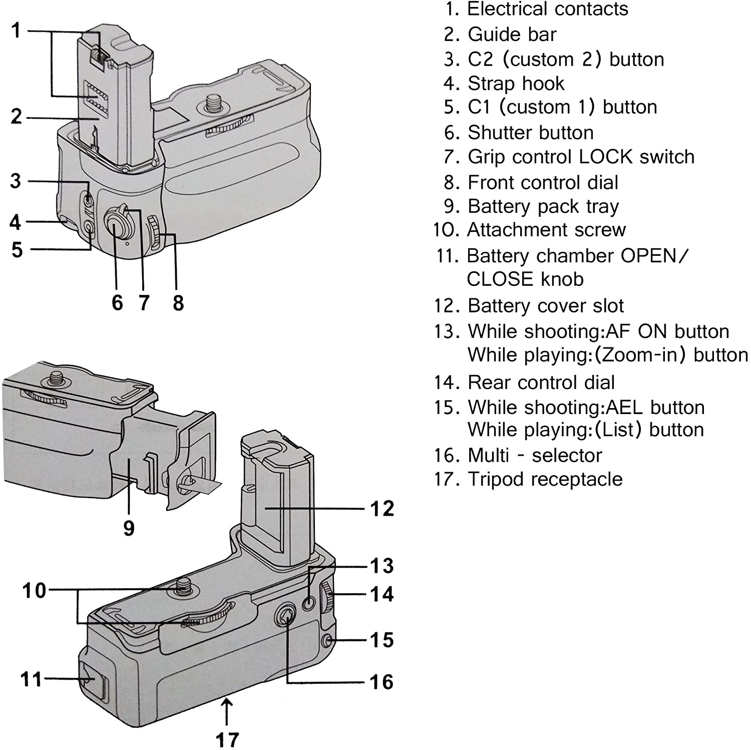 Battery Grip VG-C3EM para Sony A9 / A7RIII / A7MIII Battery Grip VG-C3EM para Sony A9 / A7RIII / A7MIII
