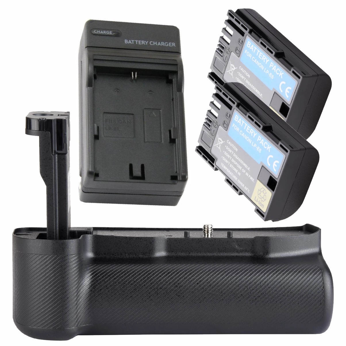 Kit Battery Grip HM + 2 Baterias LP-E6 + Carregador para Blackmagic