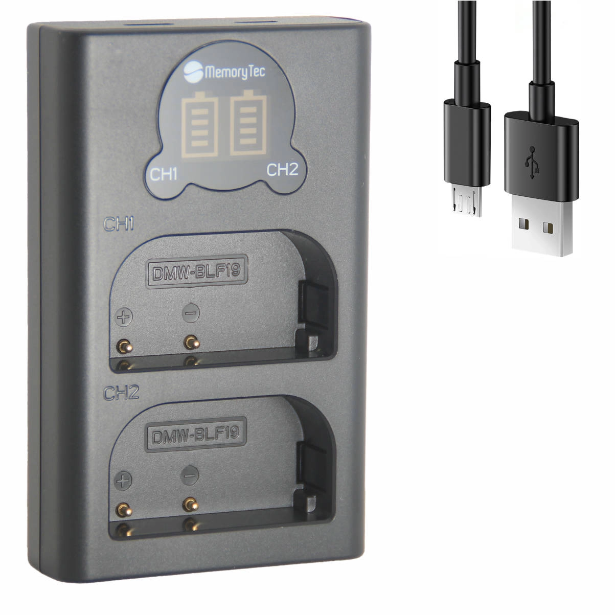 Kit 4 Baterias DMW-BLF19e + Carregador Duplo DL para Panasonic Kit 4 Baterias DMW-BLF19e + Carregador Duplo DL para Panasonic