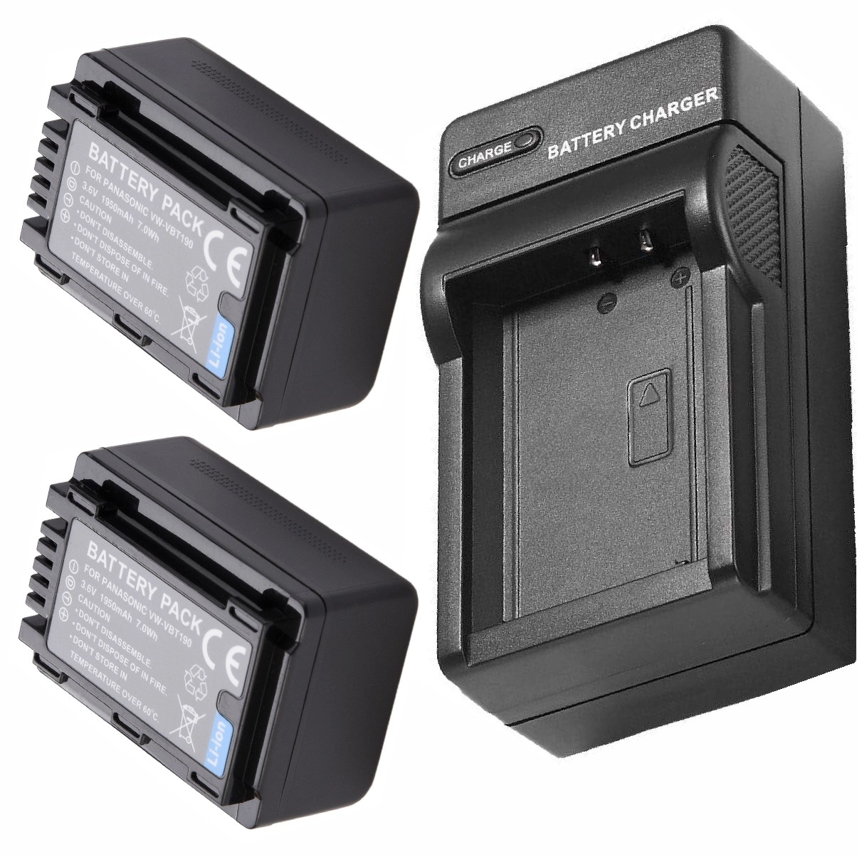 Kit 2 Baterias VW-VBT190 + Carregador para Panasonic