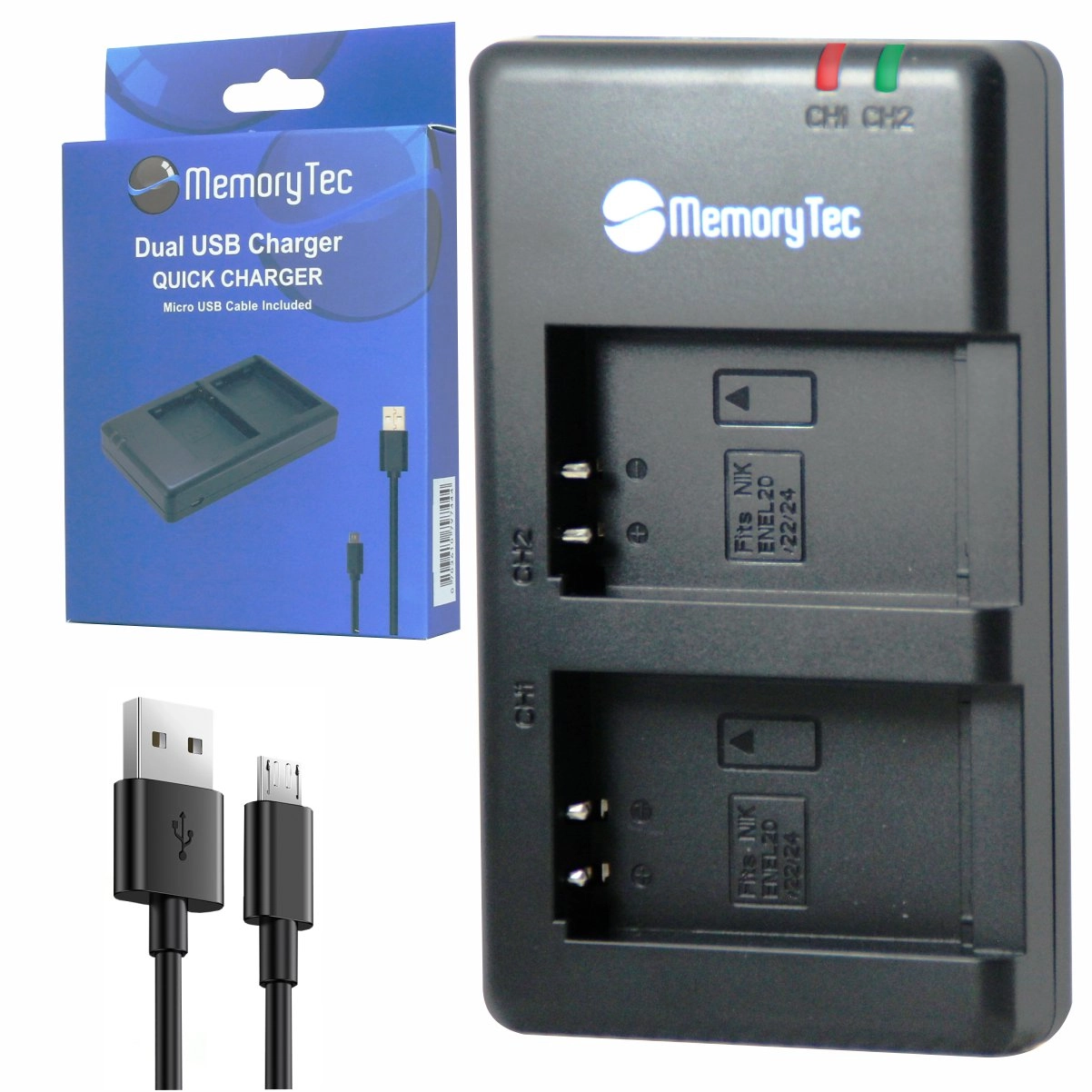 DU Carregador Duplo EN-EL20 para Nikon