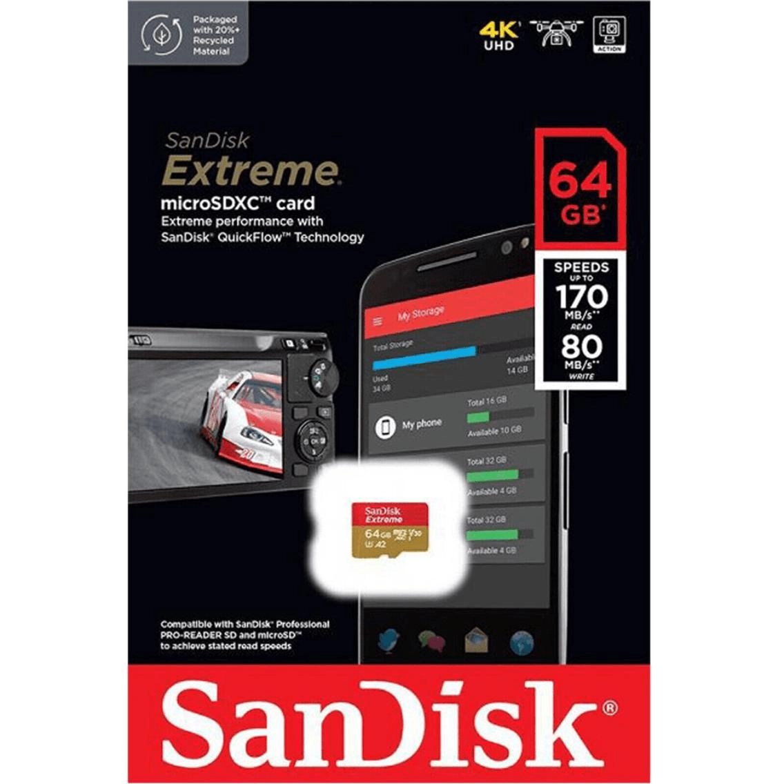 MICRO Sandisk 64GB EXTREME 170MB 80MB/S