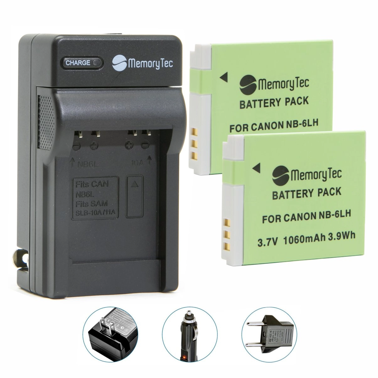 Kit 2 Baterias NB-6LH + Carregador para Canon