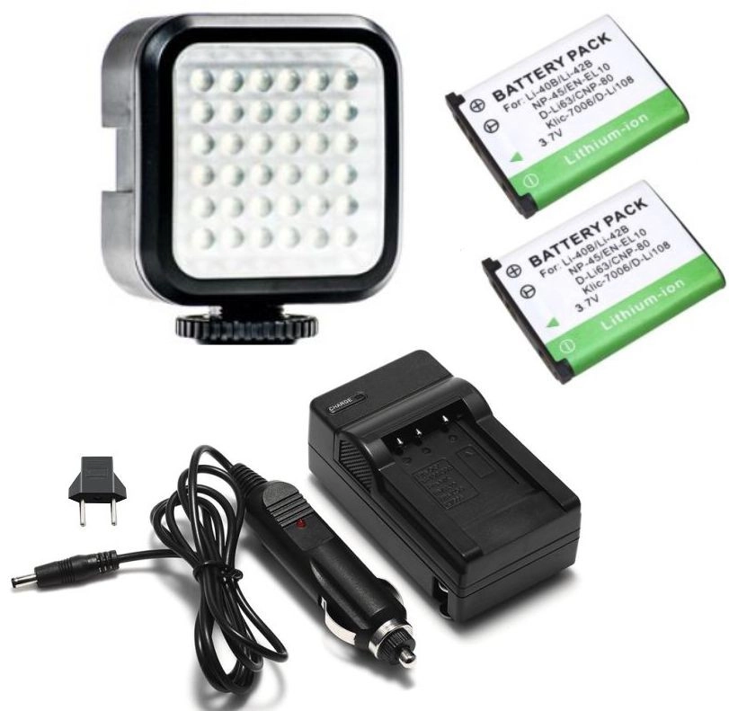 Kit Iluminador de LED Profissional LED-VL009 + 2 Baterias Li-40B + Carregador