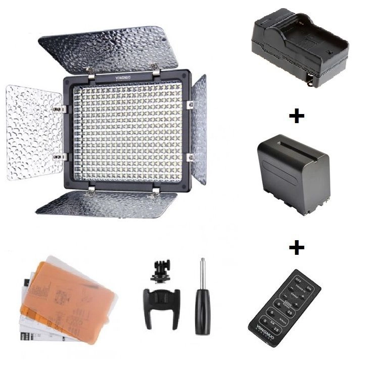 Kit LED YN300III + Bateria NP-F970 + Carregador
