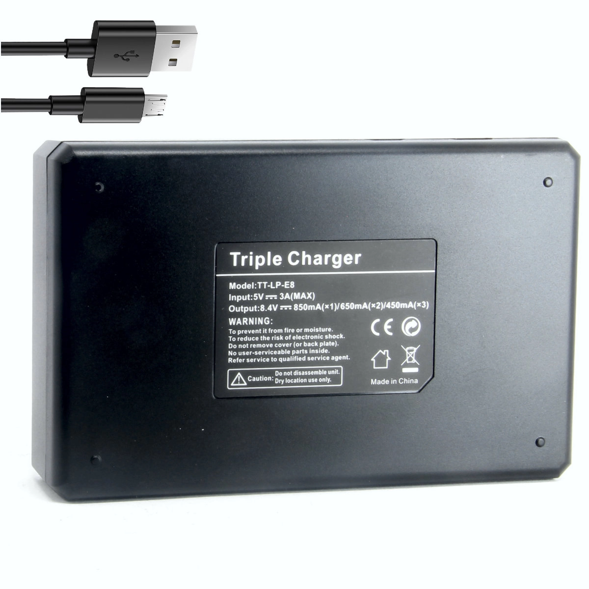 Kit 6 Baterias LP-E8 + Carregador Triplo TT para Canon Kit 6 Baterias LP-E8 + Carregador Triplo TT para Canon