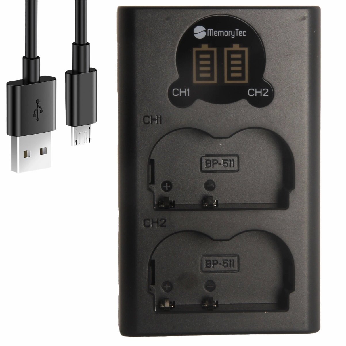 Kit 1 Bateria BP-511 + Carregador Duplo DL para Canon