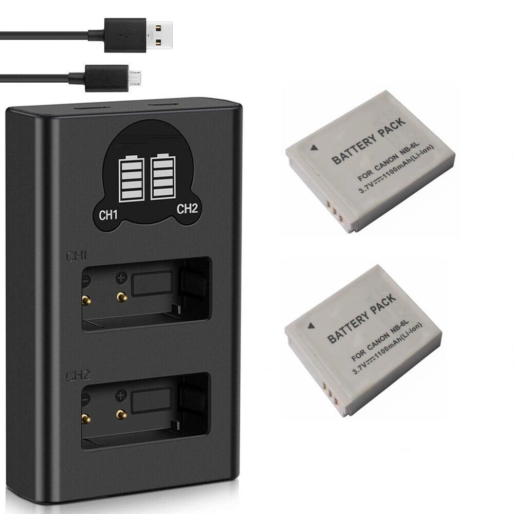 Kit 1 Bateria NB-6LH + Carregador Duplo DL para Canon