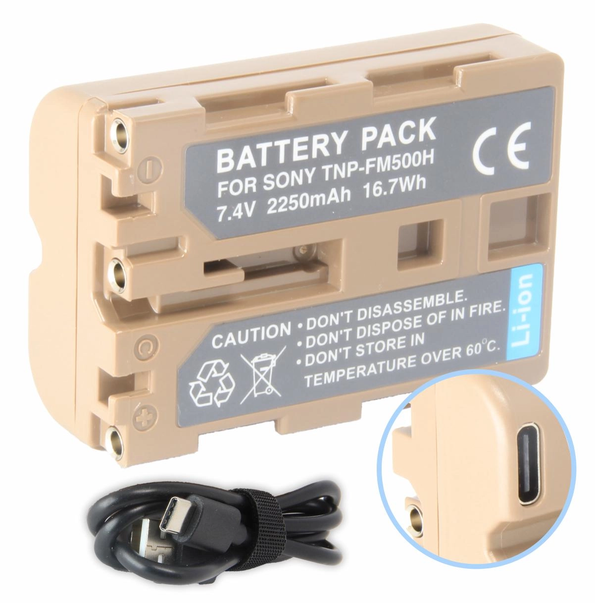 Bateria Com USB-C TNP-FM500H para Sony Bateria Com USB-C TNP-FM500H para Sony