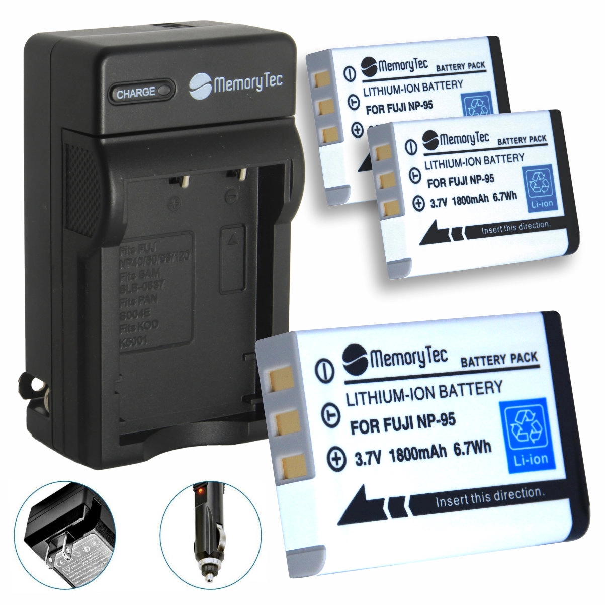 Kit 3 Baterias F NP-95 + Carregador para Fujifilm