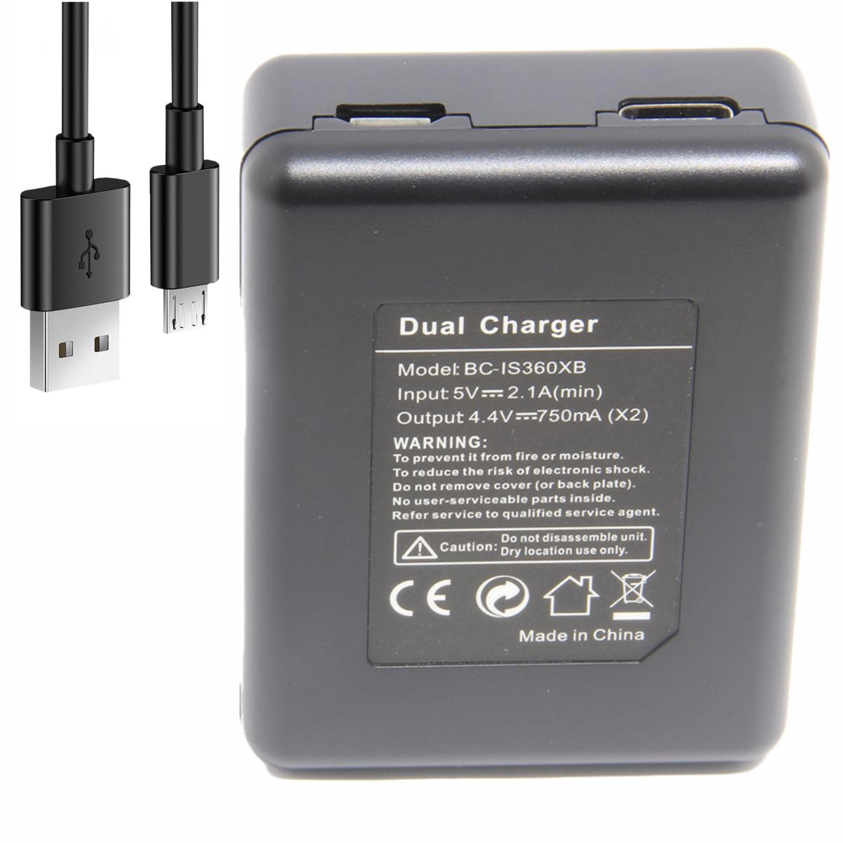 Kit 1 Bateria IS360XB + Carregador Duplo para Insta 360 ONE X Kit 1 Bateria IS360XB + Carregador Duplo para Insta 360 ONE X