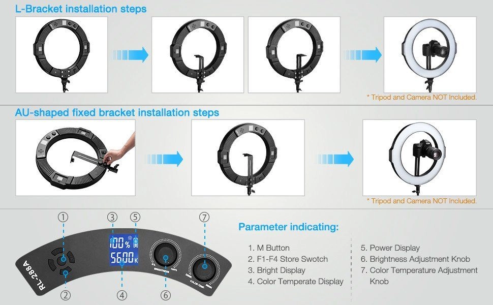 Iluminador de LED Profissional RL-288A Iluminador de LED Profissional RL-288A