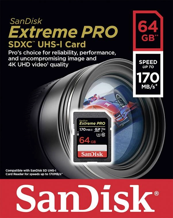 SDXC 64GB Sandisk EXTREME PRO 170MB/S