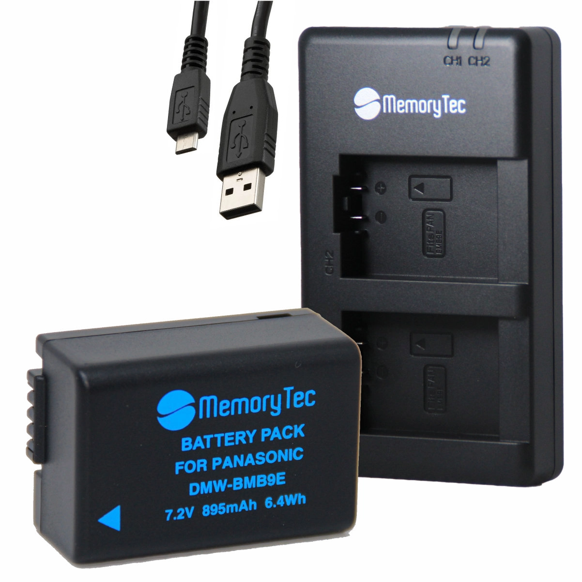 Kit 1 Bateria DMW-BMB9 + Carregador Duplo para Panasonic