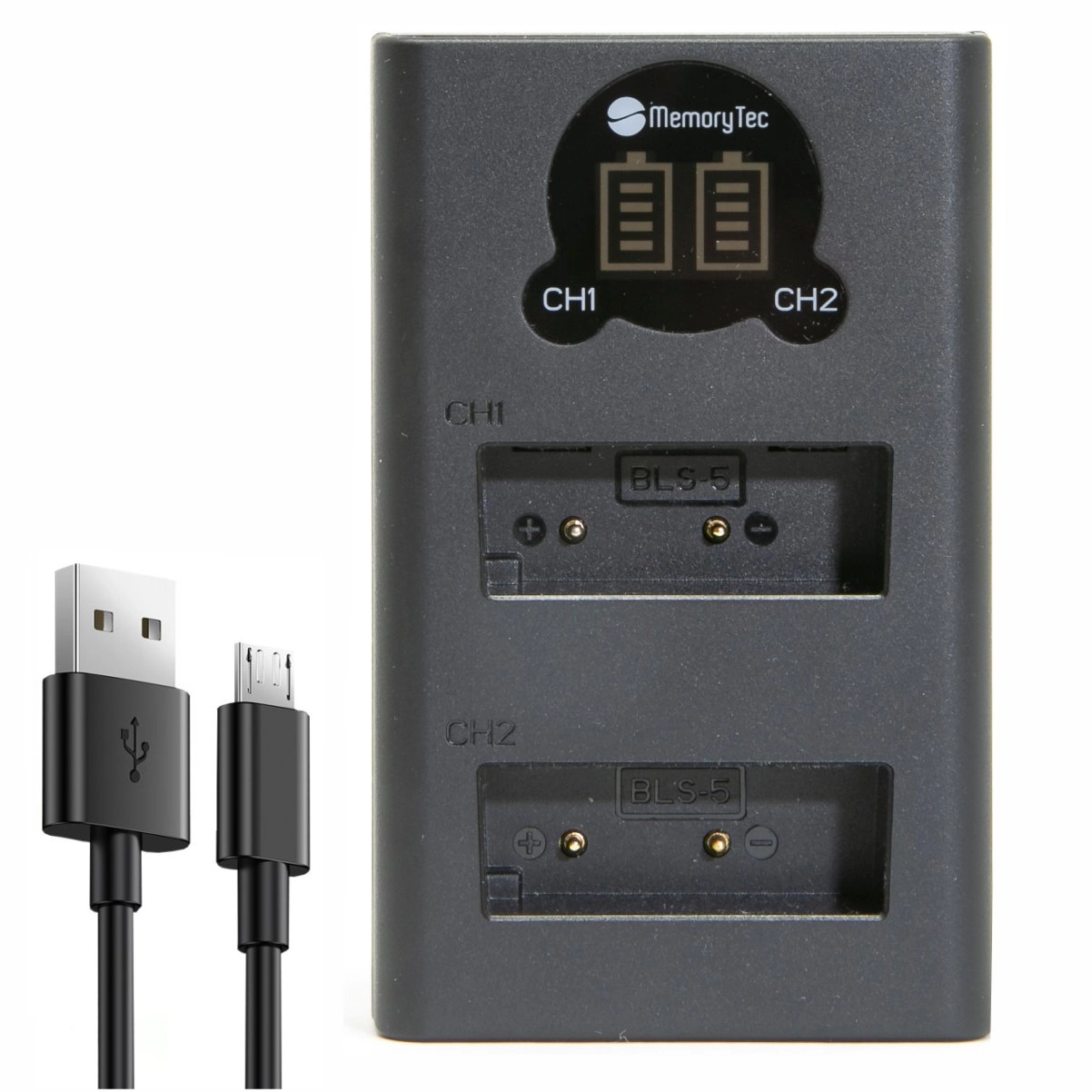 DL Carregador Duplo BLS-1 / BLS-5 / BLS-50 para Olympus