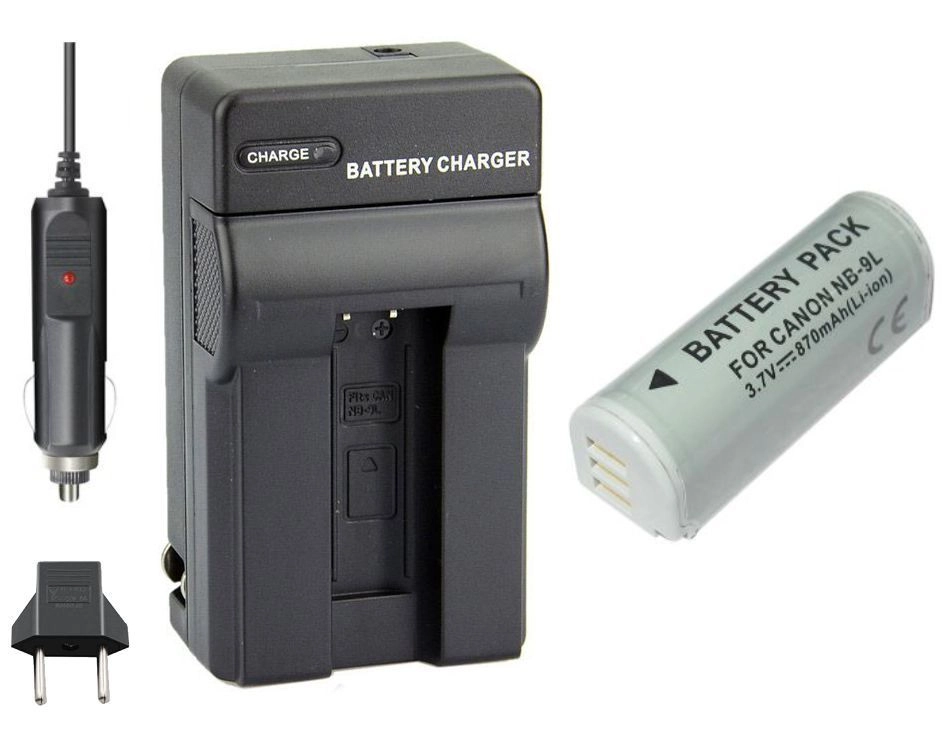 Kit 1 Bateria NB-9L + Carregador para Canon