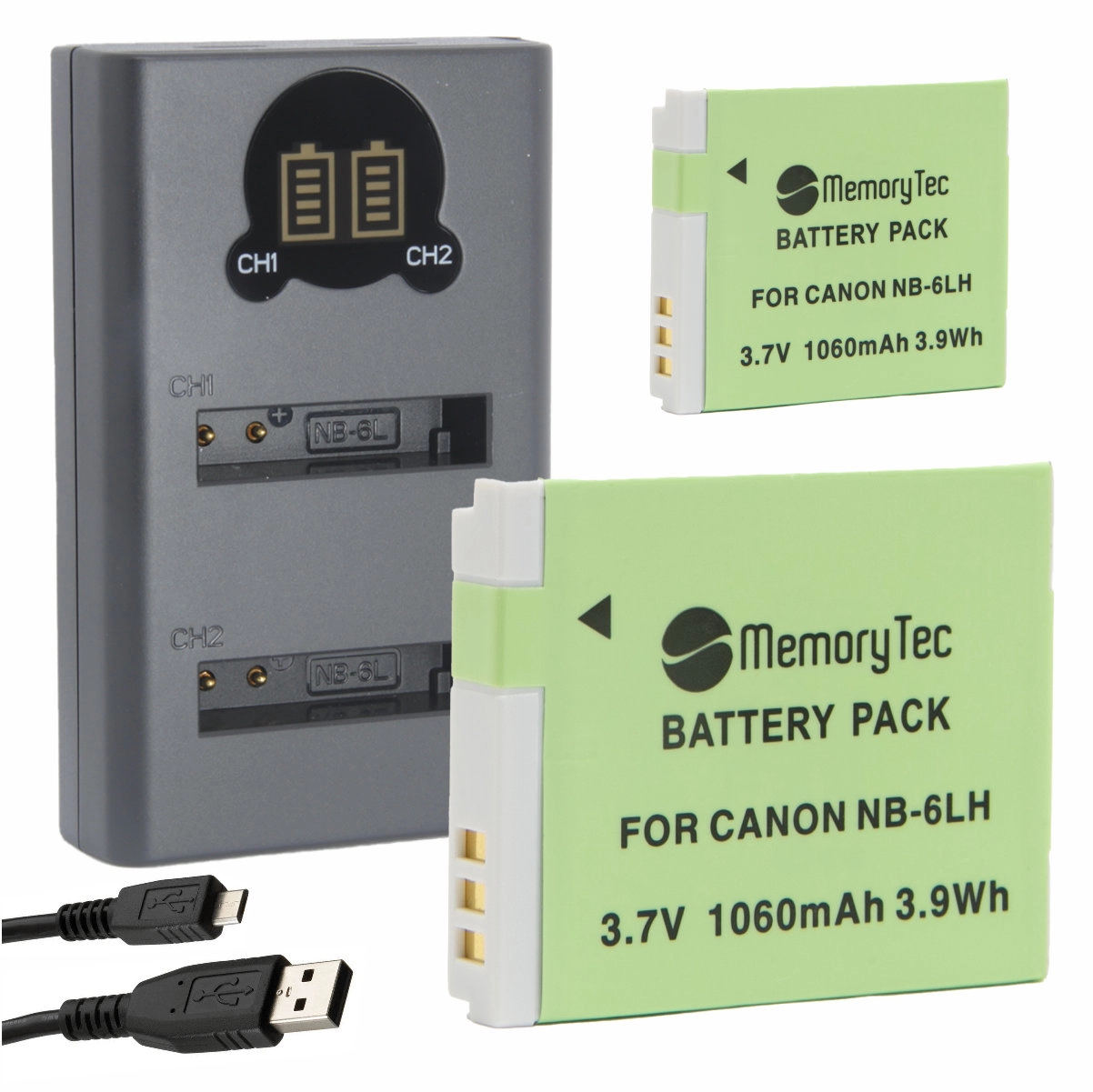 Kit 2 Baterias NB-6LH + Carregador Duplo DU para Canon